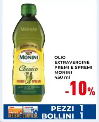 Spazio Conad OLIO EXTRAVERGINE PREMI E SPREMI MONINI 450 ml offerta