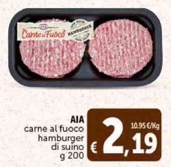 Deco Supermercati AIA carne al fuoco hamburger di suíno g 200 offerta