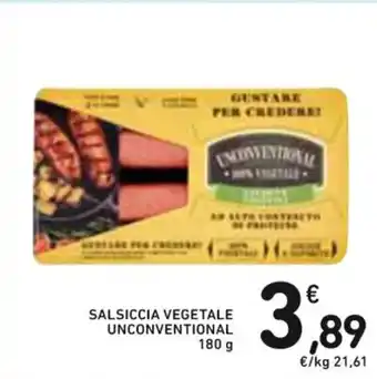 Spazio Conad SALSICCIA VEGETALE UNCONVENTIONAL 180 g offerta