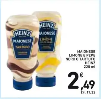 Spazio Conad MAIONESE LIMONE E PEPE NERO O TARTUFO HEINZ 220 ml offerta
