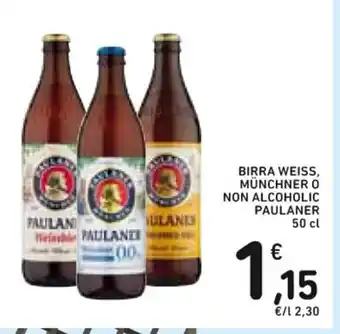 Spazio Conad BIRRA WEISS, MÜNCHNER O NON ALCOHOLIC PAULANER 50 cl offerta