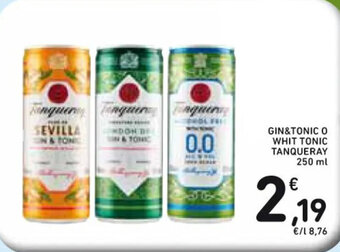Spazio Conad GIN&TONIC O WHIT TONIC TANQUERAY 250 ml offerta