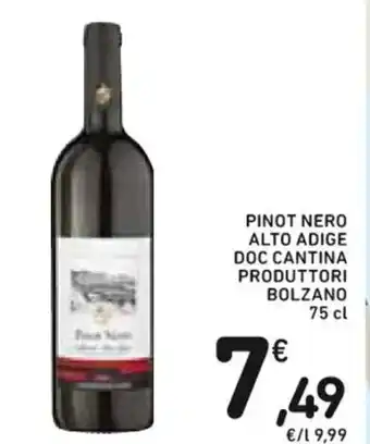 Spazio Conad PINOT NERO ALTO ADIGE DOC CANTINA PRODUTTORI BOLZANO 75 cl offerta