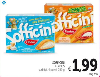 Spazio Conad SOFFICINI FINDUS vari tipi, 4 pezzi, 250 g offerta