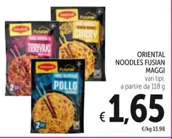 Spazio Conad ORIENTAL NOODLES FUSIAN MAGGI 118 g offerta