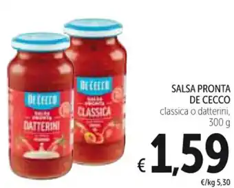 Spazio Conad SALSA PRONTA DE CECCO 300 g offerta
