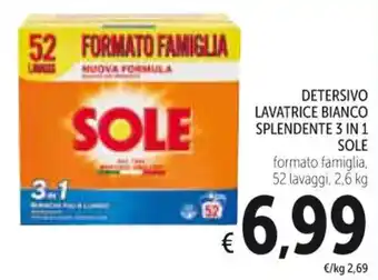 Spazio Conad DETERSIVO LAVATRICE BIANCO SPLENDENTE 3 IN 1 Sole offerta