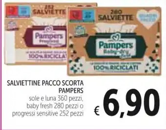 Spazio Conad SALVIETTINE PACCO SCORTA PAMPERS 252 pezzi/360 pezzi/280 pezzi offerta