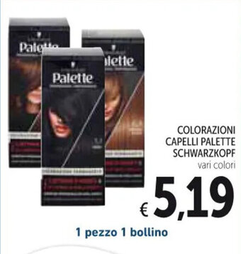 Spazio Conad COLORAZIONI CAPELLI PALETTE SCHWARZKOPF vari colori offerta