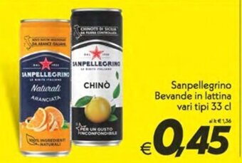 Iper Super Conveniente Sanpellegrino Bevande in lattina vari tipi 33 cl offerta