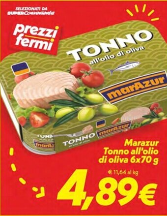 Iper Super Conveniente Marazur Tonno all'olio di oliva 6x70 g offerta
