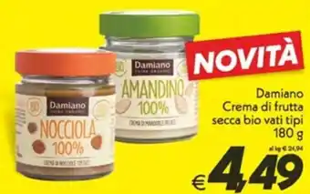 Iper Super Conveniente Damiano Crema di frutta secca bio vati tipi 180 g offerta
