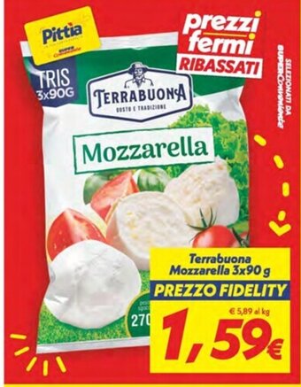 Iper Super Conveniente Terrabuona Mozzarella 3x90 g offerta