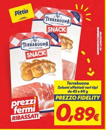 Iper Super Conveniente Terrabuona Salumi affettati vari tipi da 45 a 60 g offerta
