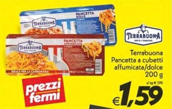 Iper Super Conveniente Terrabuona Pancetta a cubetti affumicata/dolce 200 g offerta