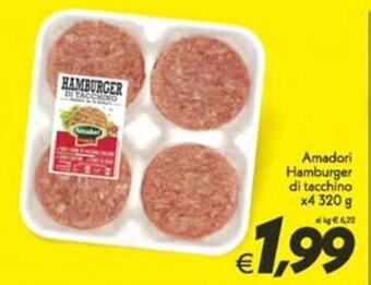 Iper Super Conveniente Amadori Hamburger di tacchino x4 320 g offerta
