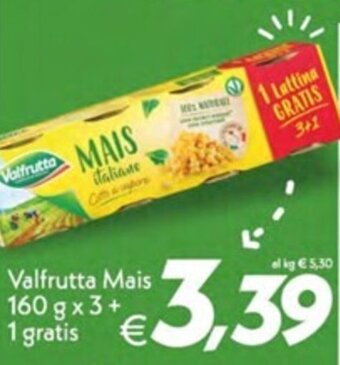 Iper Super Conveniente Valfrutta Mais 160 g x 3 + 1 gratis offerta