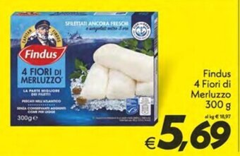 Iper Super Conveniente Findus 4 FIORI DI MERLUZZO 300 g offerta