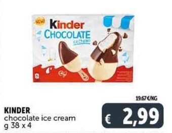 Deco Supermercati KINDER chocolate ice cream g 38 x 4 offerta