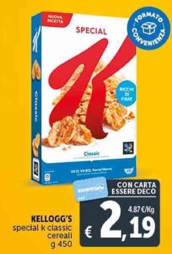 Deco Supermercati KELLOGG'S special k classic cereali g 450 offerta