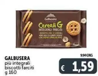 Deco Supermercati GALBUSERA più integrali biscotti farciti g 160 offerta