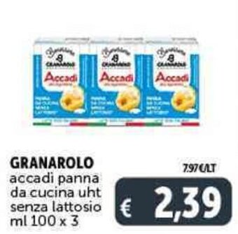 Deco Supermercati GRANAROLO accadi panna da cucina uht senza lattosio ml 100 x 3 offerta