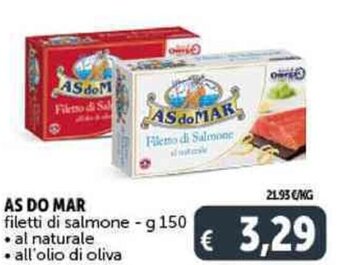 Deco Supermercati AS DO MAR filetti di salmone - g 150 offerta