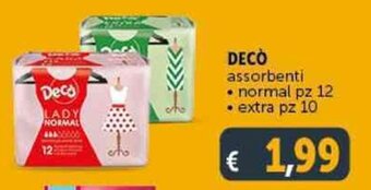 Deco Supermercati DECÒ assorbenti normal pz 12 offerta