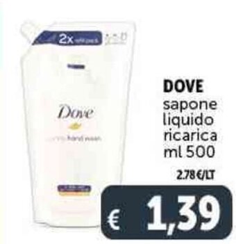 Deco Supermercati DOVE sapone liquido ricarica ml 500 offerta