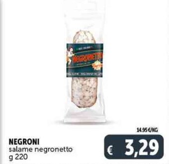 Deco Supermercati NEGRONI salame negronetto g 220 offerta