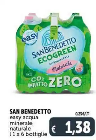 Deco Supermercati SAN BENEDETTO easy acqua minerale naturale l 1x 6 bottiglie offerta