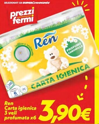 Iper Super Conveniente Ren Carta igienica 3 veli profumata x6 offerta
