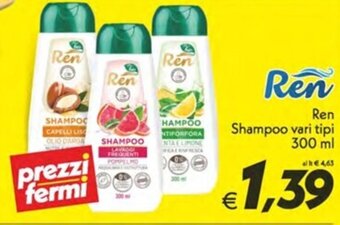 Iper Super Conveniente Ren Shampoo vari tipi 300 ml offerta
