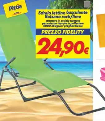 Iper Super Conveniente Sdraio lettino basculante Bolzano rock/lime offerta
