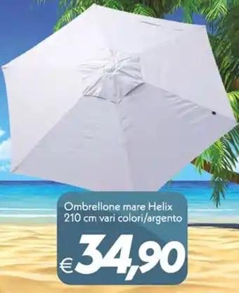 Iper Super Conveniente Ombrellone mare Helix 210 cm vari colori/argento offerta