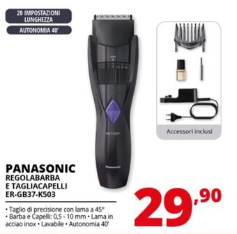Comet PANASONIC REGOLABARBA E TAGLIACAPELLI ER-GB37-K503 offerta