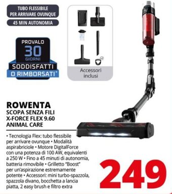 Comet ROWENTA SCOPA SENZA FILI X-FORCE FLEX 9.60 ANIMAL CARE offerta