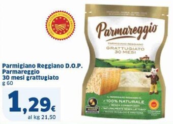 Sigma Parmigiano Reggiano D.O.P. Parmareggio 30 mesi grattugiato g 60 offerta