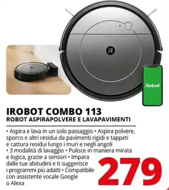Comet IROBOT COMBO 113 ROBOT ASPIRAPOLVERE E LAVAPAVIMENTI offerta
