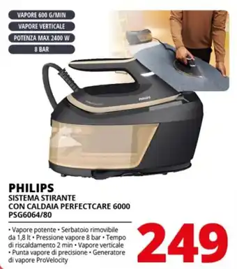 Comet PHILIPS SISTEMA STIRANTE CON CALDAIA PERFECTCARE 6000 PSG6064/80 offerta