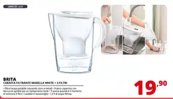 BRITA CARAFFA FILTRANTE MARELLA WHITE + 3 FILTRI