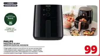 Comet PHILIPS FRIGGITRICE AD ARIA AIRFRYER ESSENTIAL HD9200/90 offerta