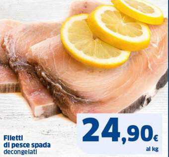 Filetti di pesce spada decongelati