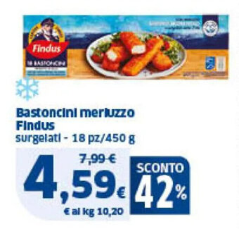 Sigma Bastoncini merluzzo Findus surgelati - 18 pz/450 g offerta