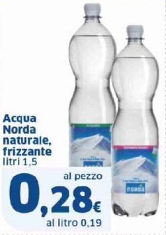 Sigma Acqua Norda naturale, frizzante litri 1,5 offerta