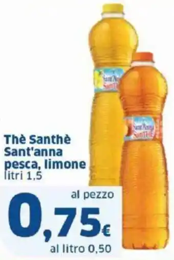 Sigma The Santhè Sant'anna pesca, limone litri 1,5 offerta
