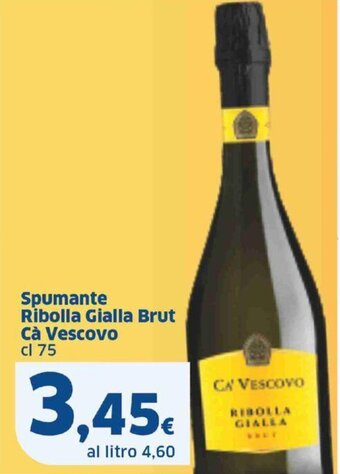 Sigma Spumante Ribolla Gialla Brut Cà Vescovo cl 75 offerta