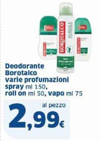 Sigma Deodorante Borotalco varie profumazioni spray ml 150 offerta