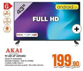 Expert ΑΚΑΙ TV LED 43" AKT4332J offerta