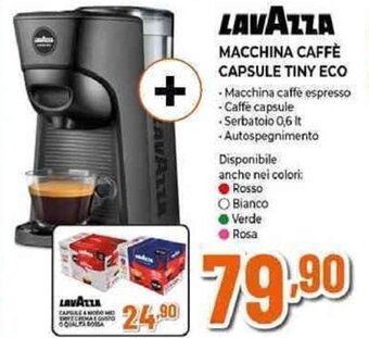 Expert LAVAZZA MACCHINA CAFFÈ CAPSULE TINY ECO offerta